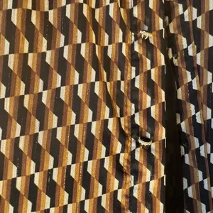 Zara | Dresses | Zara Retro Geo Print brown & Black button down tie dress XS thumbnail 12
