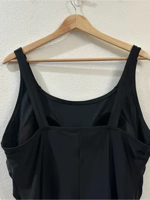 Speedo Womens Side‎ Shirred Endurance One Piece Swimsuit Black Size XXL thumbnail 7