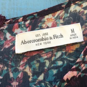 Abercrombie & Fitch Multicolor Floral Lined Long Sleeve Swing Dress Size Medium thumbnail 2