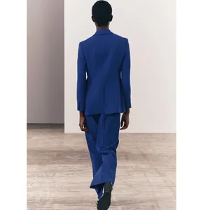 Fitted Tuxedo Blazer Collection Ss24 Bluish Collection Flared Pants Set Small thumbnail 2
