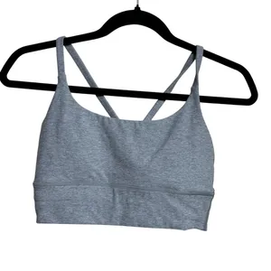 Vuori Ribbed Cropped Tank Top Sports Bra‎ Light Grey Performance Women's S thumbnail 3