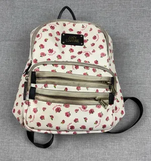 Juicy Couture Backpack White Pink Rose Floral Multi Zip Coquette Y2K Style thumbnail 1