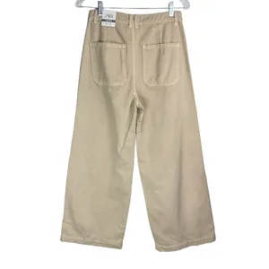 NWT ZARA Marine Culotte Crop Pants Jeans Sz 4 Sand Beige thumbnail 2