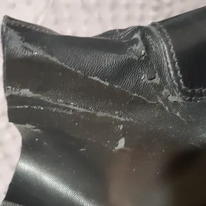 6/$36 Zara Woman Leather Biker Boots with Stretch Leg Black Size 38 5156/101 thumbnail 13