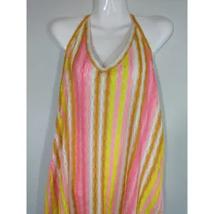 Wild Fable Multicolor Crochet Striped Halter Dress XXL NWT‎ Vacation Coastal thumbnail 4