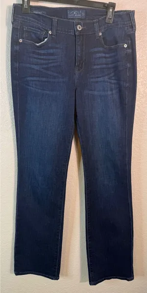 Lucky Brand Womens 10/30 Brooke Boot Jeans Dark Wash Denim Stretch Western Chic thumbnail 1