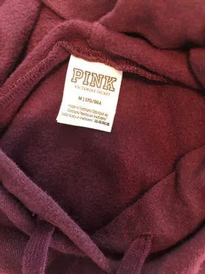 PINK - Victoria's Secret Burgundy Hoodie Size Medium thumbnail 5