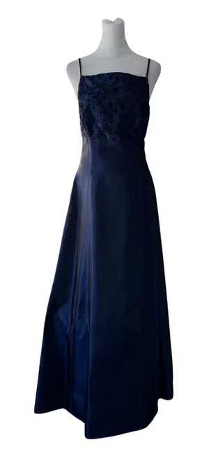 Vintage Y2K Windsor Dark Blue Corset Back Floor Length Prom Dress thumbnail 1