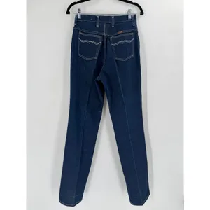 Vintage Wrangler Jeans Size 10 Dark‎ Wash Straight Leg Westernwear 34" Tall thumbnail 11