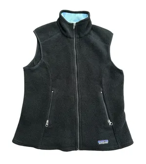 Patagonia Womens Flyer Full Zip Fleece Vest Medium Hiking‎ Black Vintage #ST4-4 thumbnail 1