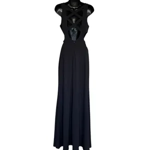 NWT Steppin Out Cut Out Maxi Dress‎ Sz 7 Black Formal Prom Evening Slit thumbnail 3