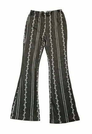 Wild Honey white green floral flare pants festival boho large thumbnail 1