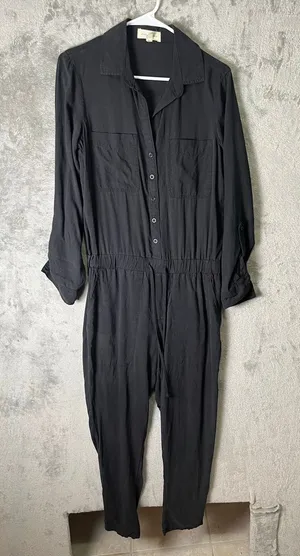 Cloth & Stone Black Utility Jumpsuit Relaxed Tencel Minimalist Casual Chic Small thumbnail 1