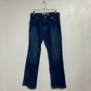 Harley Davidson Blue Straight Leg Jeans Mid Rise Denim Sz 8 thumbnail 2