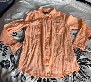 Banana Republic peach button-up blouse thumbnail 1