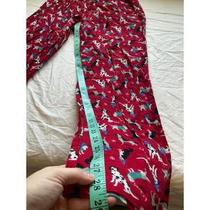 L.L.Bean Flannel Dogs with Hats Sweatpants Small Red thumbnail 8