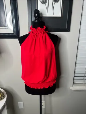 Amanda Uprichard Kimmie top in red‎ small $150 thumbnail 10
