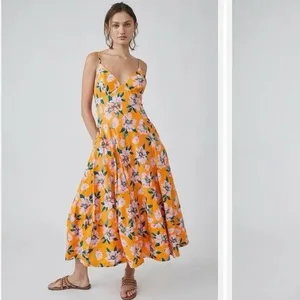 Free People Yellow Floral Maxi Dress thumbnail 3