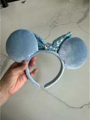 Disney Minnie Mouse Ear Headband with Sequined Bow - Cornflower Blue thumbnail 4