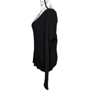 Universal Thread (XXL) Black Ribbed Long Sleeve Scoop Neck Top Soft Stretch thumbnail 2