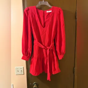 Amanda Uprichard Selena Mini Dress in Red thumbnail 2