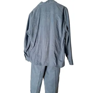 Ladies Club 2pc Baby Blue‎ Suede Pants Set Women's Size Large thumbnail 6