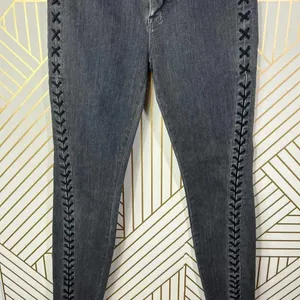 Hudson‎ Jeans The Stevie Midrise Lace Up Skinny Jeans in Vacancy Gray Size US 27 thumbnail 5