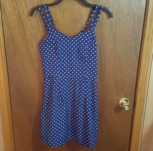 Audrey 3+1 Strappy Polka Dot Dress, Size Small thumbnail 4
