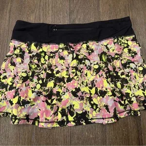 Lululemon Pace Rival Mid-Rise Skirt skort Inflected Highlight Yellow Black 8 thumbnail 7