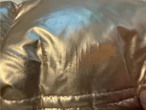SAM. Women’s Medium Metallic Gold Puffer Jacket Real Fur Hood Trim Zipper Close thumbnail 8