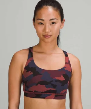 Lululemon Energy Bra Heritage 365 Camo Smoky Red Night Sea Multi Size 2 W2BHES thumbnail 1
