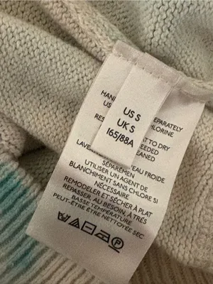 Free People Tie-Dye Crewneck Sweater - Mint & White in 100% cotton thumbnail 6