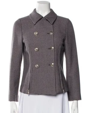 Giorgio Armani Jacket Women 10‎ Gray Pink Double Breasted Military Luxury Career thumbnail 1