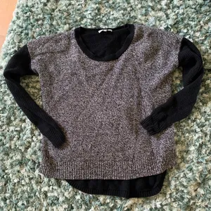 Madewell Chronicle Texture Pullover Sweater Colorblock S Black Gray thumbnail 7