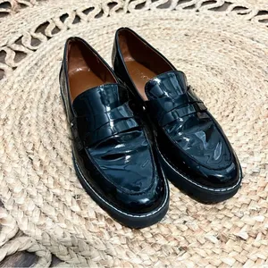 Franco Sarto Women’s Cassandra Chunky Black Patent Penny Loafer Sz 8.5M thumbnail 4