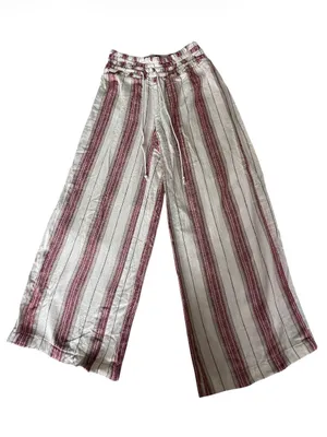 Indigo Rein Cream Lounge Pants with Burgundy and Navy Stripes thumbnail 1