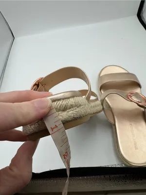 Stuart Weitzman Mykonos Two Strap Rose Gold Leather Sandals Size 6.5 thumbnail 5