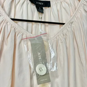 NWT J. Crew Cotton Poplin Tie Sleeve Button Front Romper Pink Orange Cream Small thumbnail 11