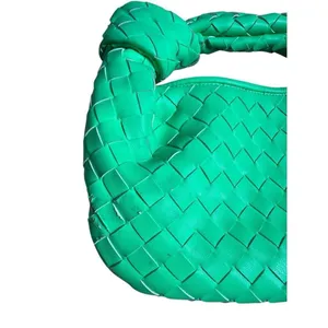 Small woven green handbag purse knot handle thumbnail 2
