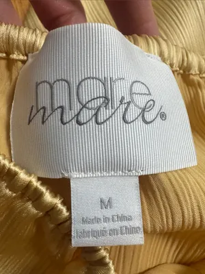 Anthropologie Mare Mare Plisse Satin Wide-Leg Pants yellow M thumbnail 4