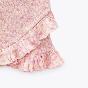 Zara Pink Floral Print Mini Skirt NWT XS thumbnail 2