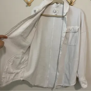 Aerie White Button Front Shacket size Medium thumbnail 4