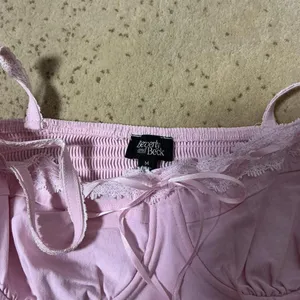 Y2K Beverly and Beck Pink Coquette Lace Trim Bustier Cami Top Smocked‎ Back M thumbnail 5