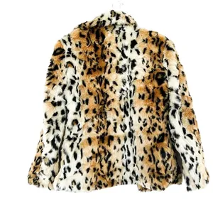 SUPERDOWN Faux Fur Animal Print Open Oversized Coat Sz XS thumbnail 4