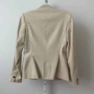 ZARA Office Siren Academia Professional Minimalist Single Button Blazer 4 Beige thumbnail 4