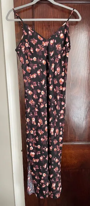 a new day Black Maxi Slip Dress with Pink Floral Print thumbnail 1
