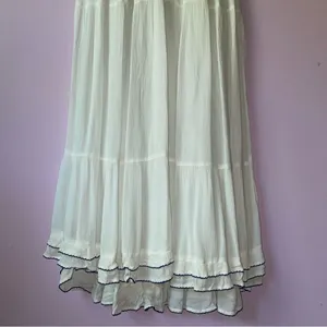 Lulu's XXS Maxi Dress White Embroidered Floral Vacation Cottage Coastal Boho thumbnail 6