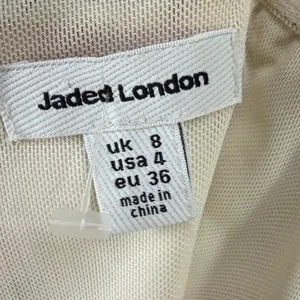 Jaded London Scarlett Satin Corset Top Womens 4 Ivory Red Rose Floral Coquette thumbnail 12