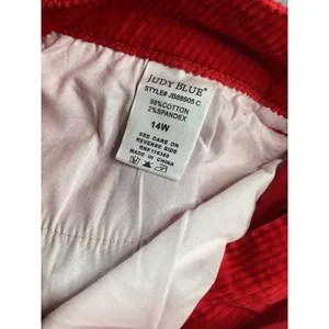 Judy Blue Red Corduroy Wide Leg Pants Women's 14W Flare Button Fly thumbnail 10