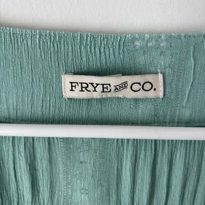 Frye & Co. Green Teal Eyelet Peplum Blouse Lace Floral Western Boho Flowy thumbnail 3